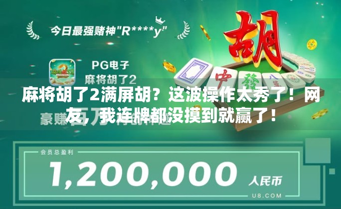 麻将胡了2满屏胡？这波操作太秀了！网友，我连牌都没摸到就赢了！