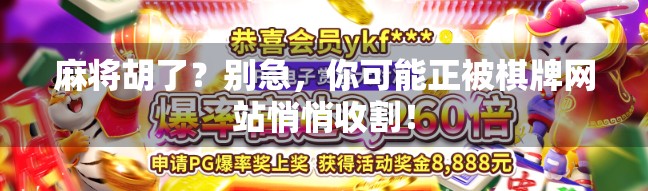 麻将胡了？别急，你可能正被棋牌网站悄悄收割！