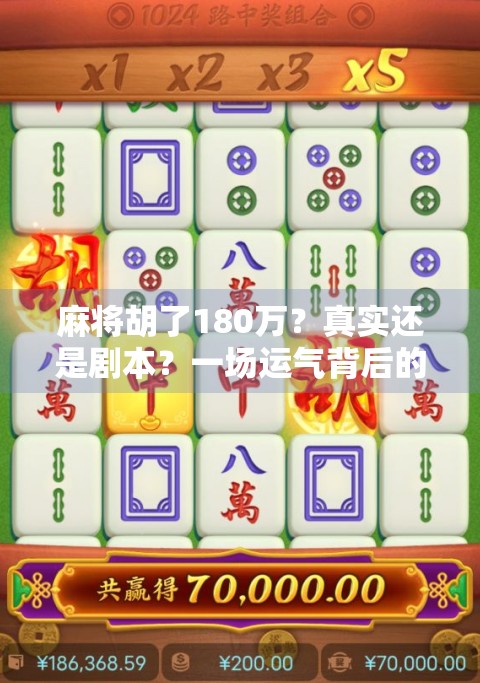 麻将胡了180万？真实还是剧本？一场运气背后的金钱游戏与人性拷问