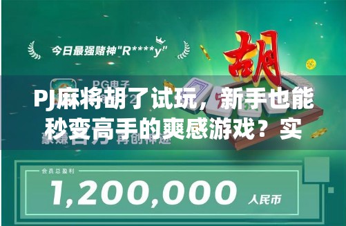 PJ麻将胡了试玩，新手也能秒变高手的爽感游戏？实测告诉你真相！