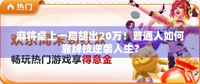 麻将桌上一局胡出20万！普通人如何靠牌技逆袭人生？