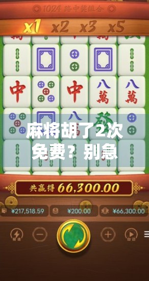 麻将胡了2次免费？别急，这背后藏着的套路你得看清楚！