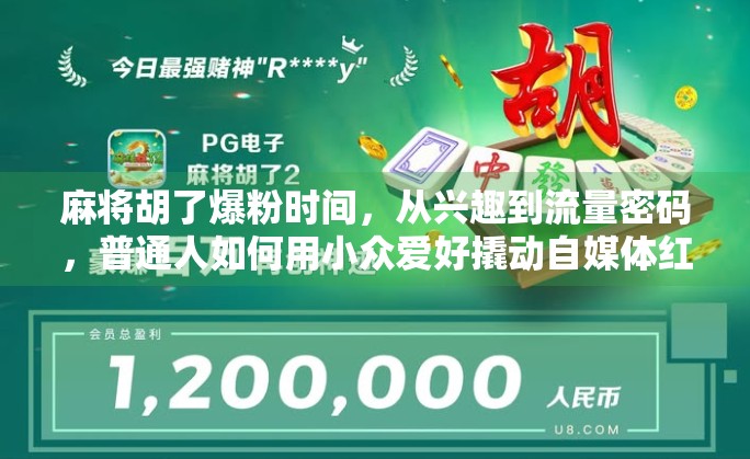 麻将胡了爆粉时间，从兴趣到流量密码，普通人如何用小众爱好撬动自媒体红利？