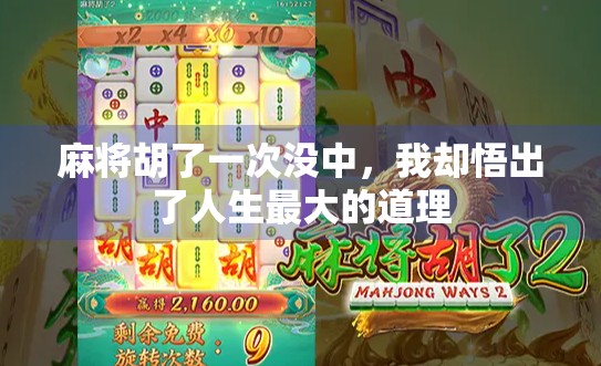 麻将胡了一次没中，我却悟出了人生最大的道理