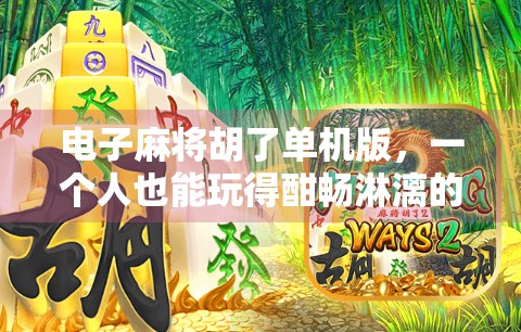 电子麻将胡了单机版,一个人也能玩得酣畅淋漓的数字娱乐新宠!