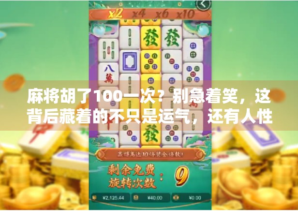 麻将胡了100一次?别急着笑,这背后藏着的不只是运气,还有人性的真相!