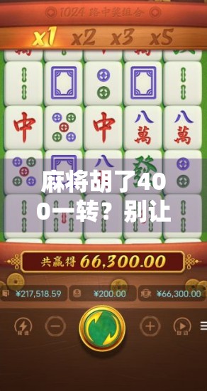 麻将胡了400一转？别让小赢变成大坑！