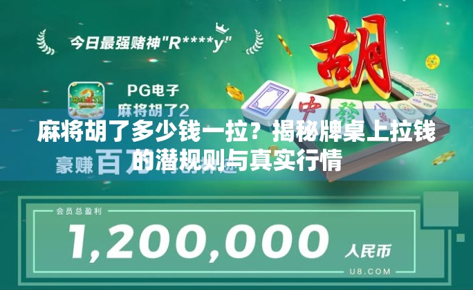 麻将胡了多少钱一拉？揭秘牌桌上拉钱的潜规则与真实行情