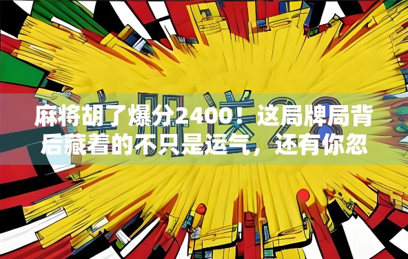 麻将胡了爆分2400！这局牌局背后藏着的不只是运气，还有你忽略的心理战和策略陷阱