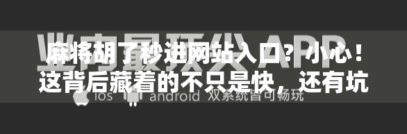 麻将胡了秒进网站入口？小心！这背后藏着的不只是快，还有坑！