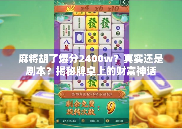 麻将胡了爆分2400w？真实还是剧本？揭秘牌桌上的财富神话