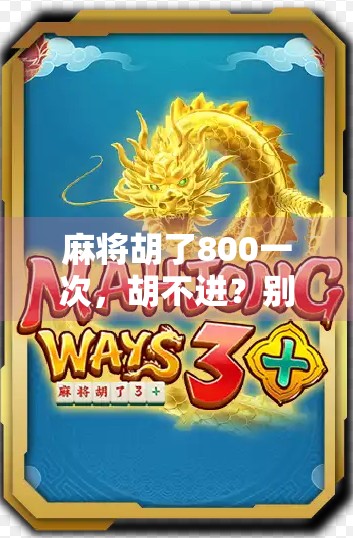 麻将胡了800一次，胡不进？别急，这背后藏着的不只是牌技，还有人性！